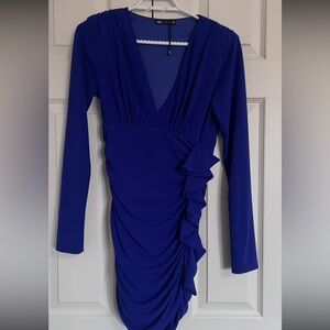 Chic Royal Blue Long Sleeve Dress